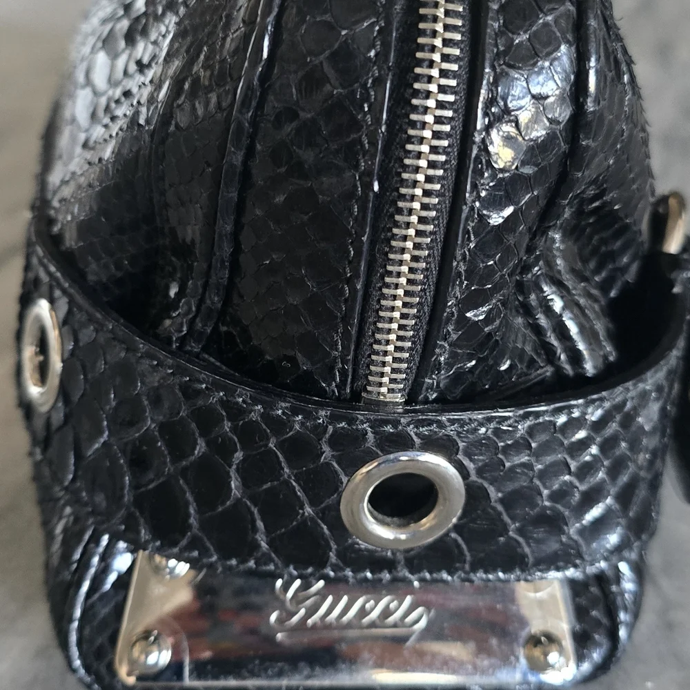 *AUTHENTIC* Gorgeous GUCCI Romy Boston Satchel - Python - Picture 11 of 15